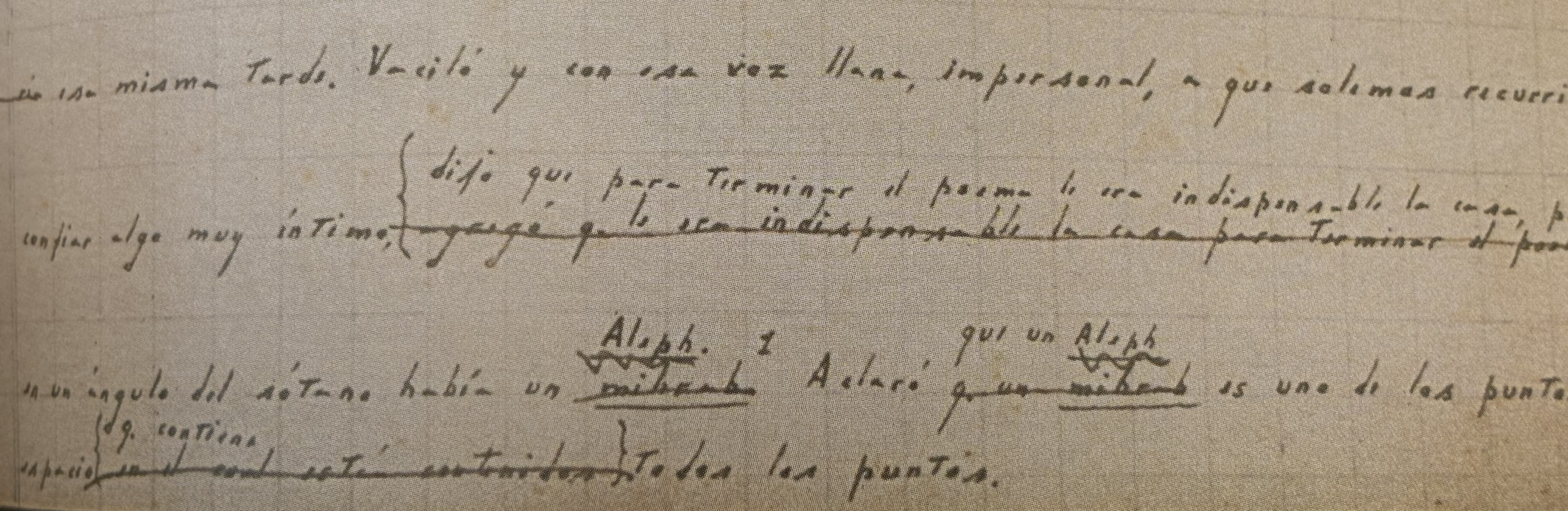 Un extracto del manuscrito de Borges de El Aleph